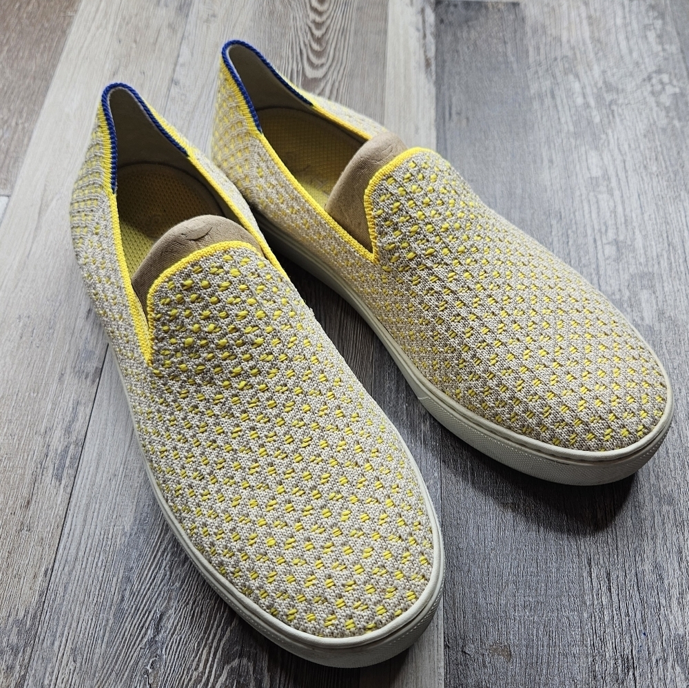 Rothy's The Original Slip On Sneaker Womens's 8 Lemon Yellow Honeycomb